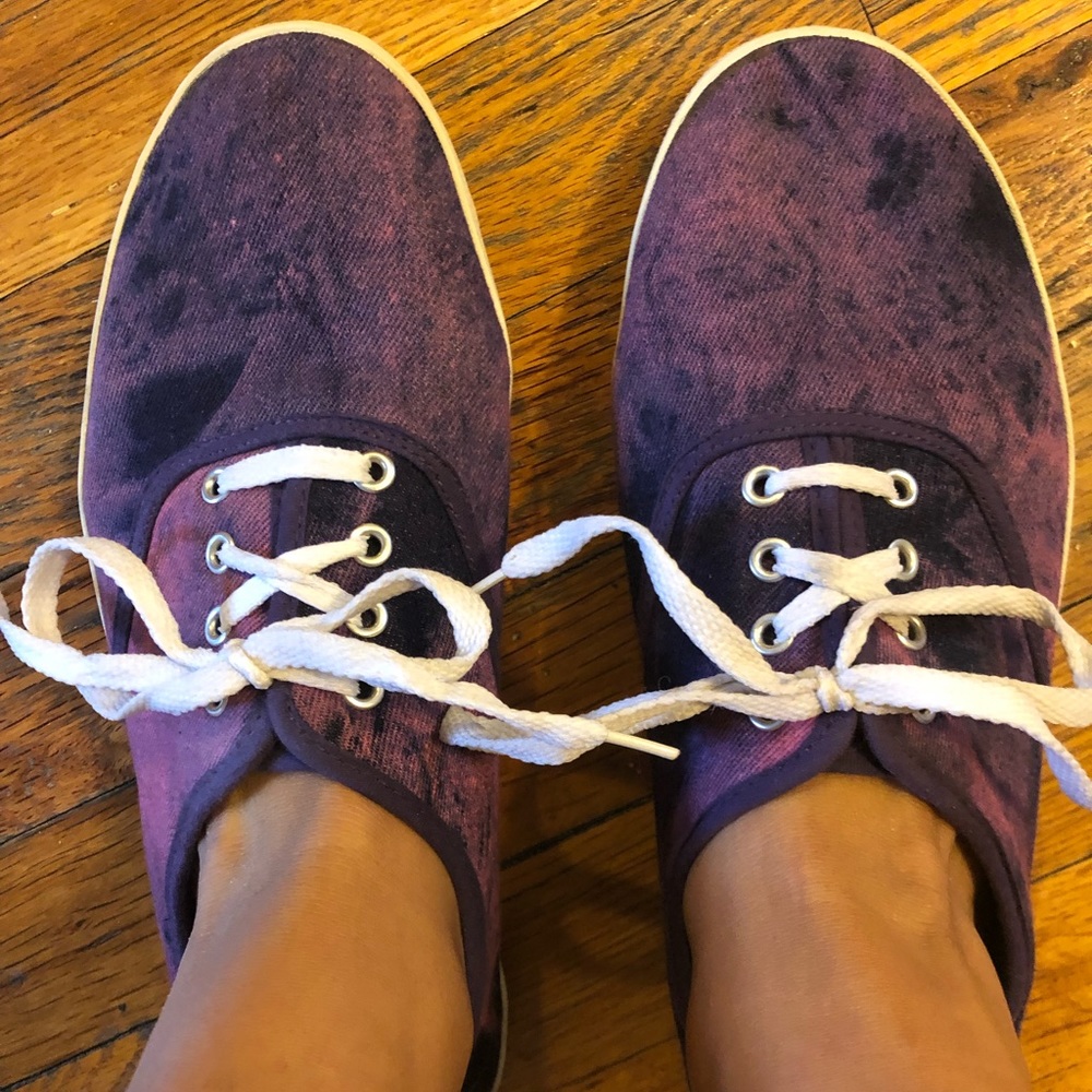Purple Acid Wash Shoes